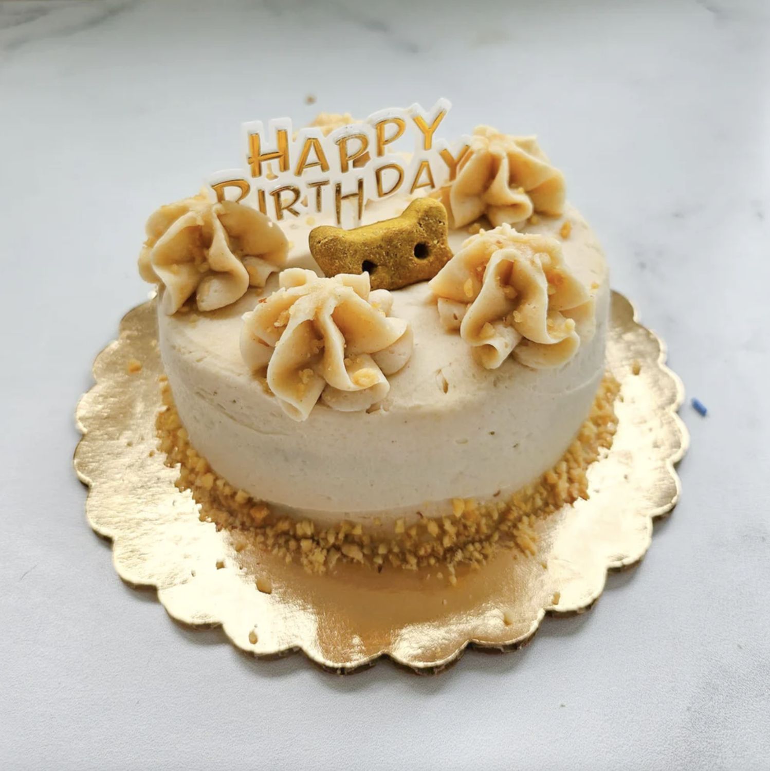 District Dog Peanut Butter Madness Soft Frosting Dog Cake