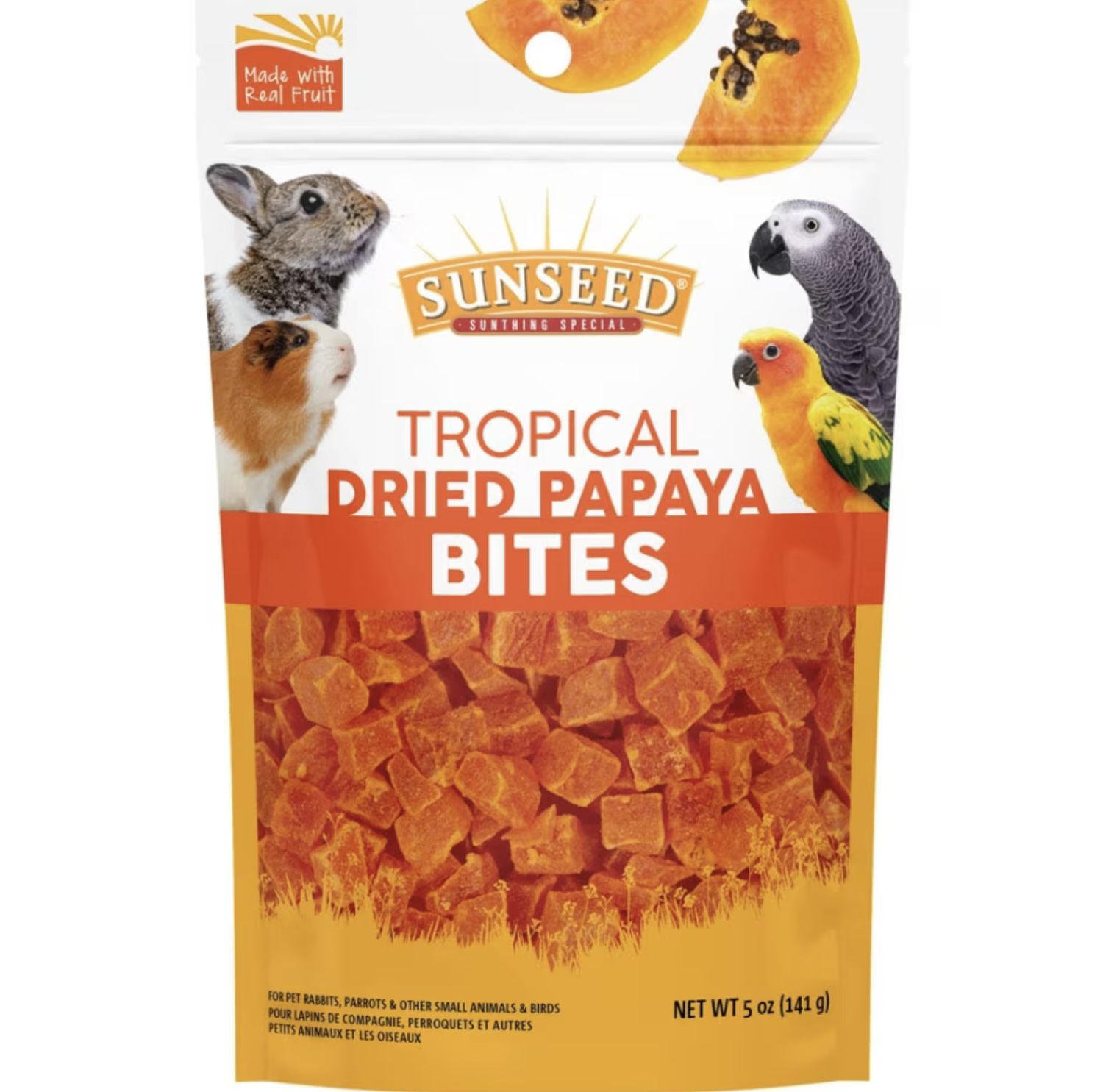 Sunseed Tropical Dried Papaya Bites Papaya 5oz