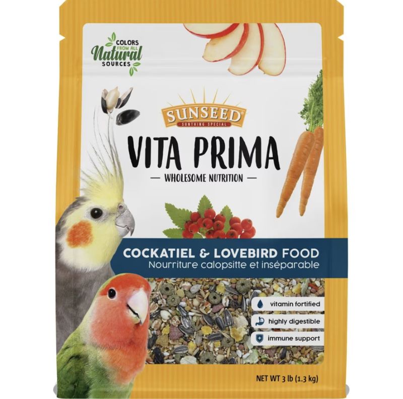 Sunseed Vita Prima Cockatiel &amp; Lovebird Food 3lb