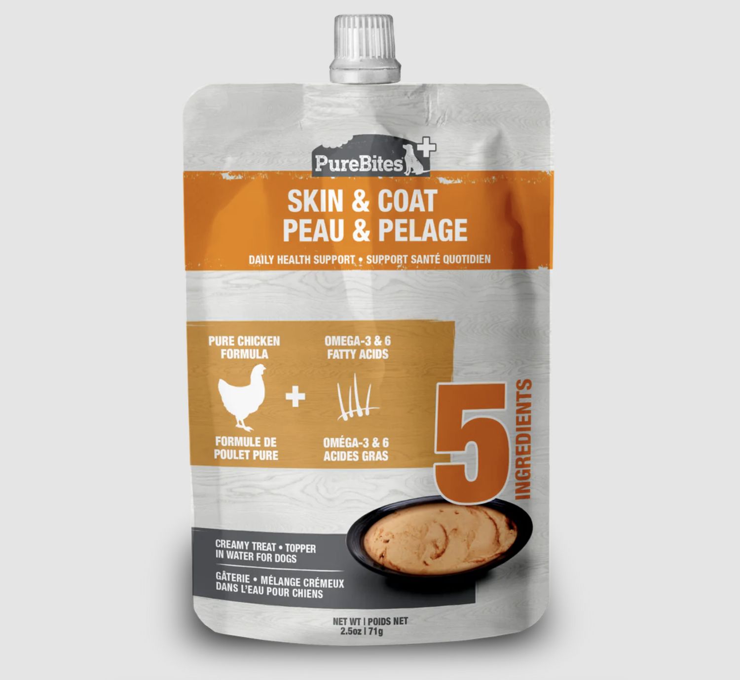 PureBites Dog Puree Skin &amp; Coat 2.5oz