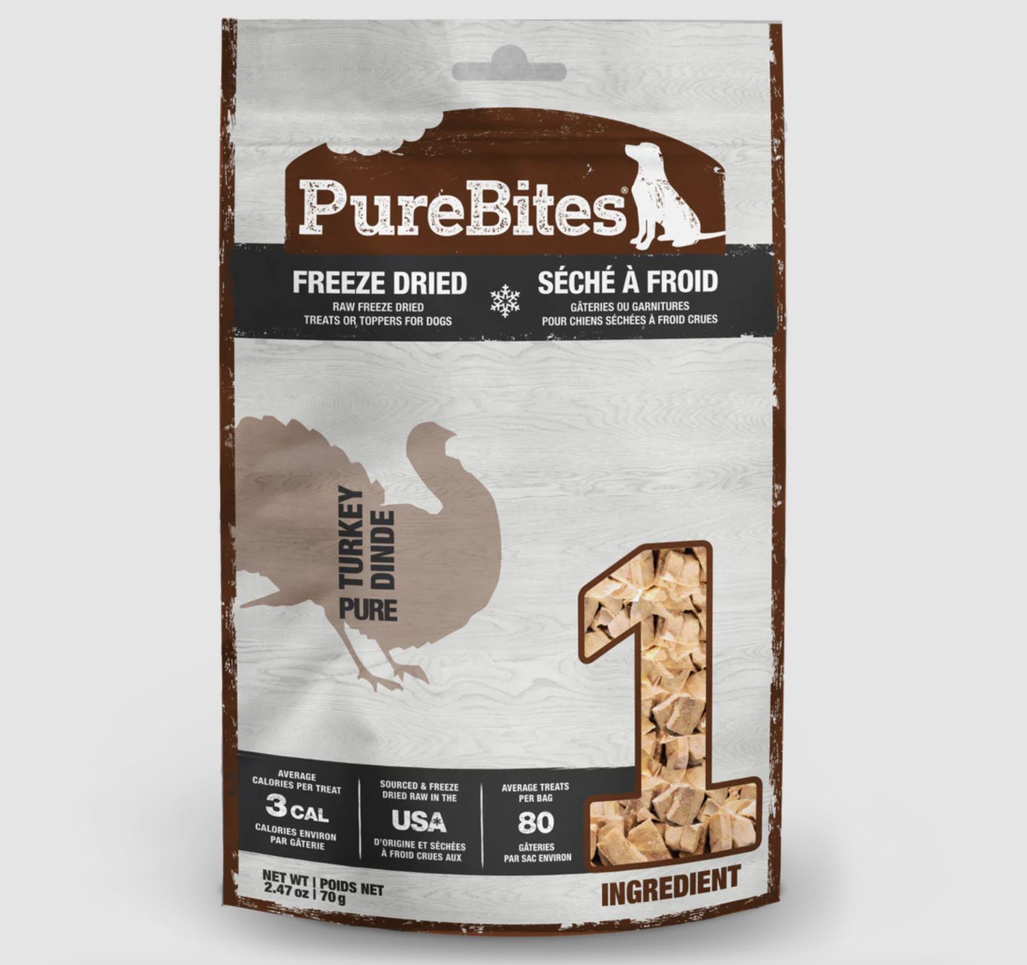 PureBites Dog Freeze Dried Turkey 2.47oz