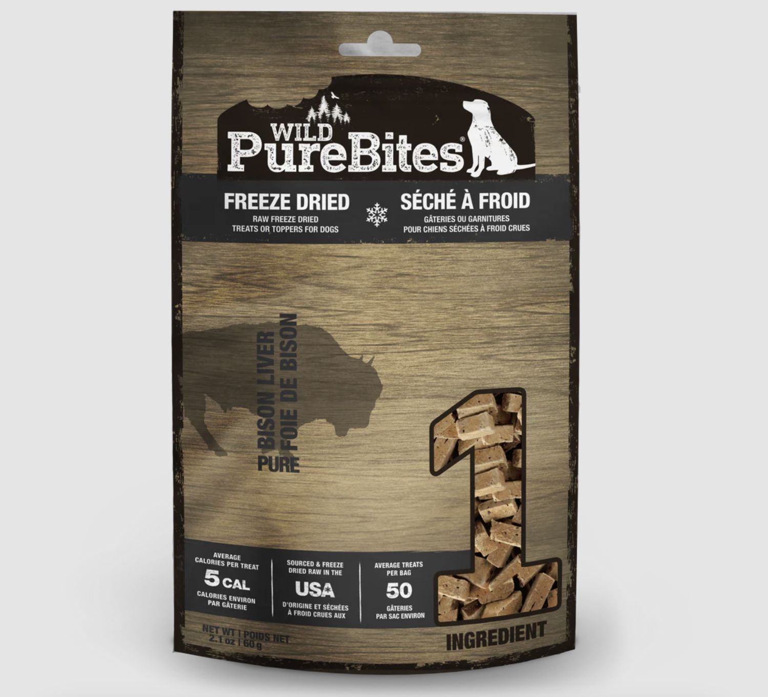 PureBites Dog Freeze Dried Bison Liver 2.1oz