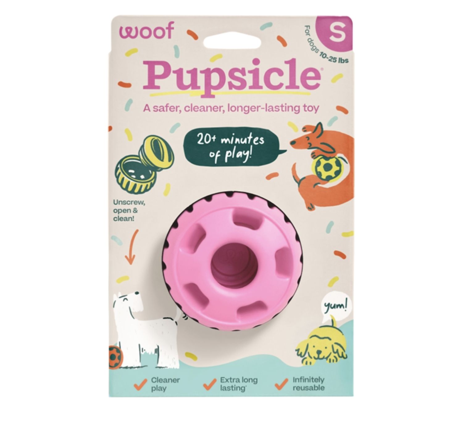 Woof Dog Pupsicle Birthday Pink, Size: Small