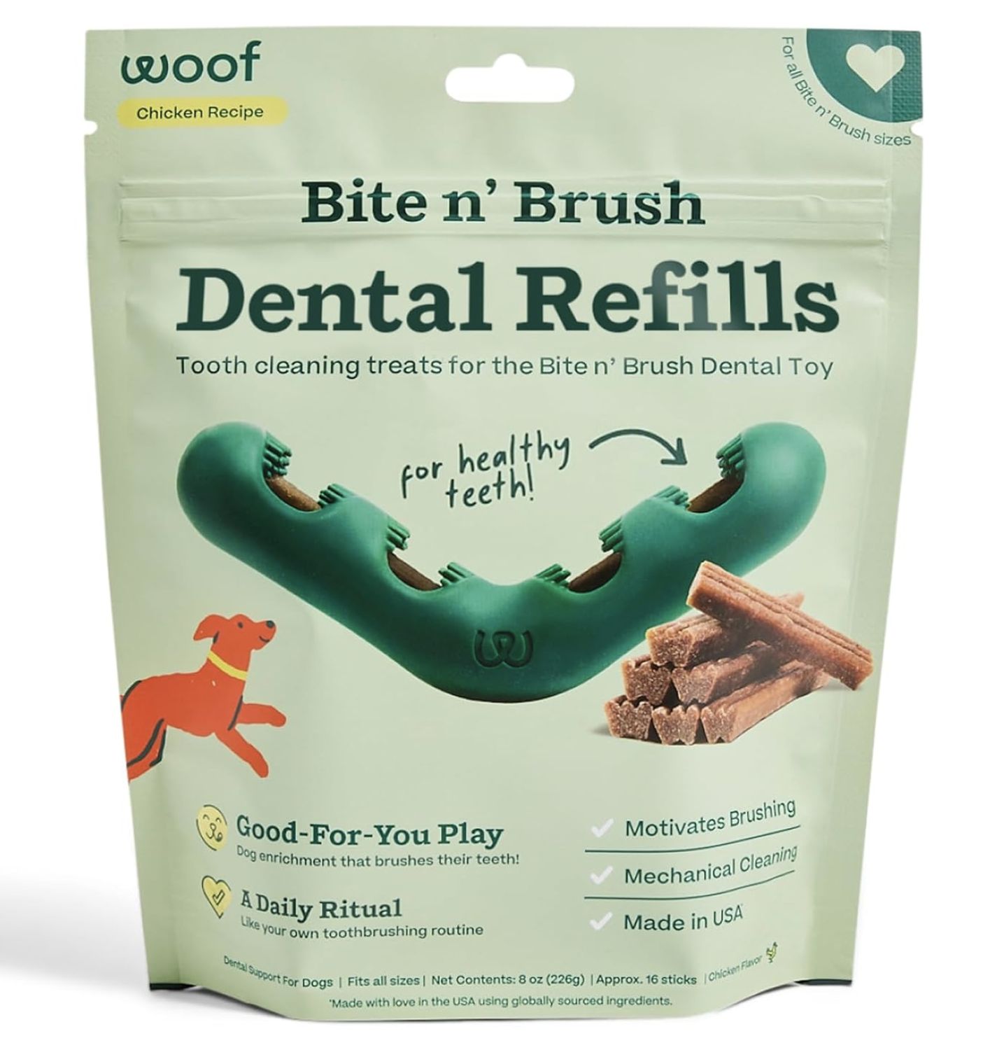 Woof Dog Bite n&#39; Brush Refill 8oz