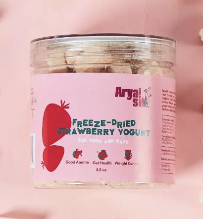 Arya Sit Dog &amp; Cat Freeze Dried Strawberry Yogurt 3.5oz