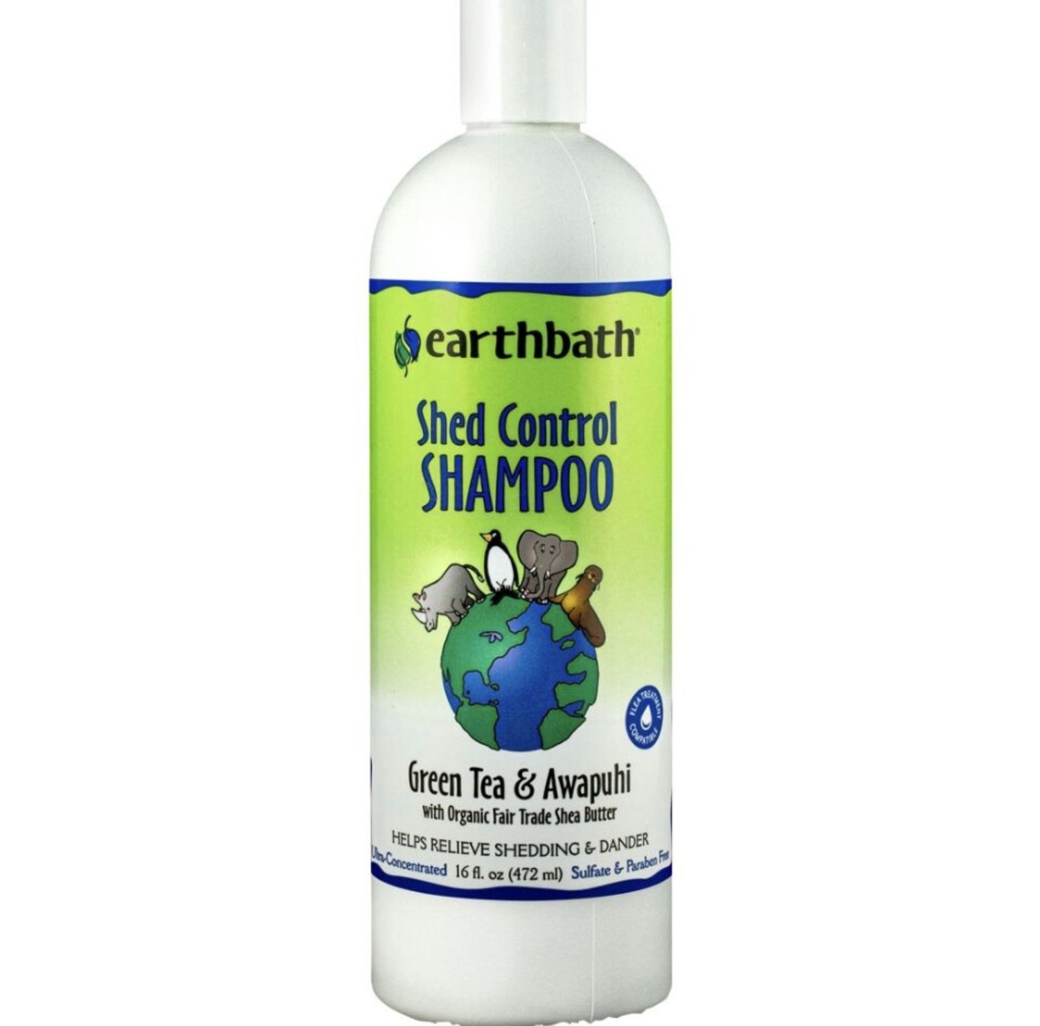 Earthbath Shed Control Pet Shampoo Green Tea &amp; Awapuhi 16oz