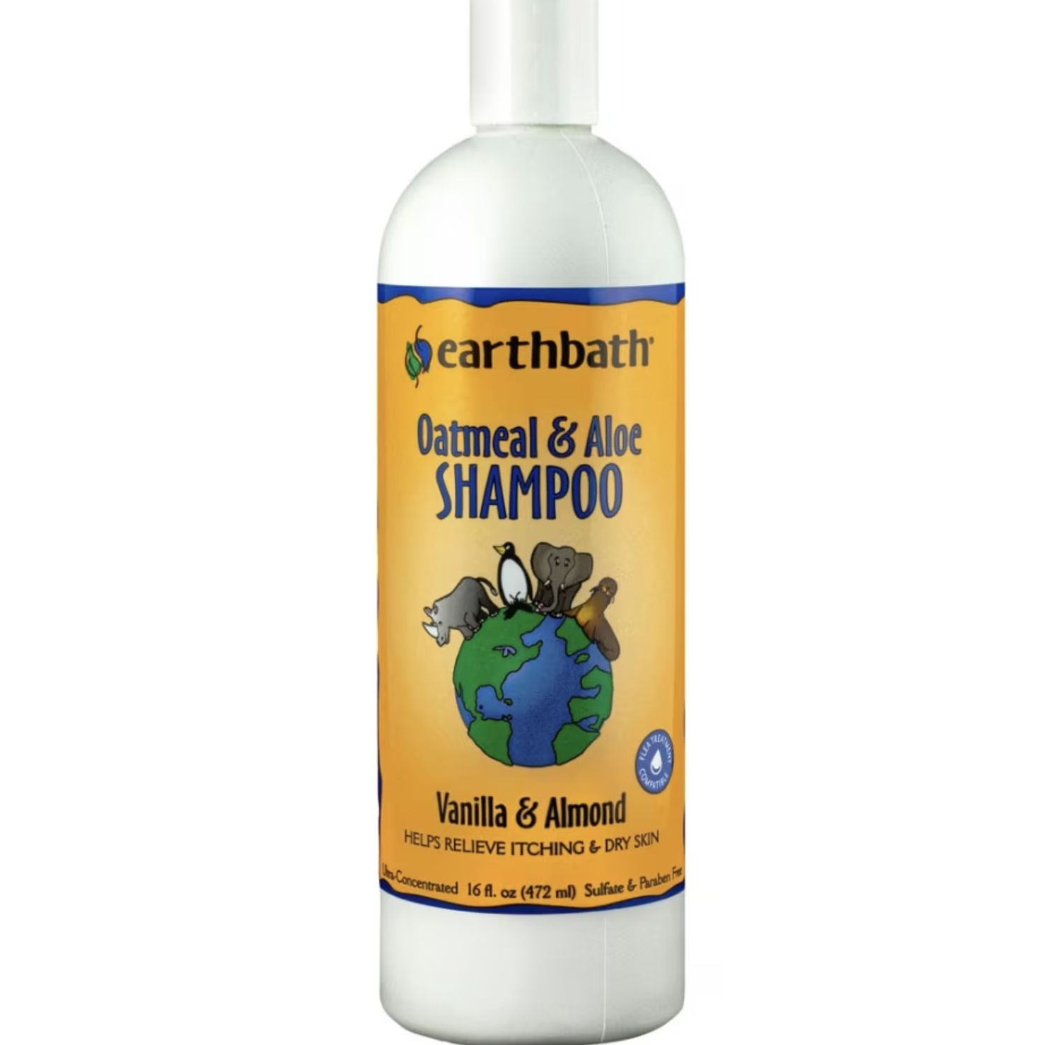 Earthbath Oatmeal &amp; Aloe Pet Shampoo Vanilla &amp; Almond 16oz