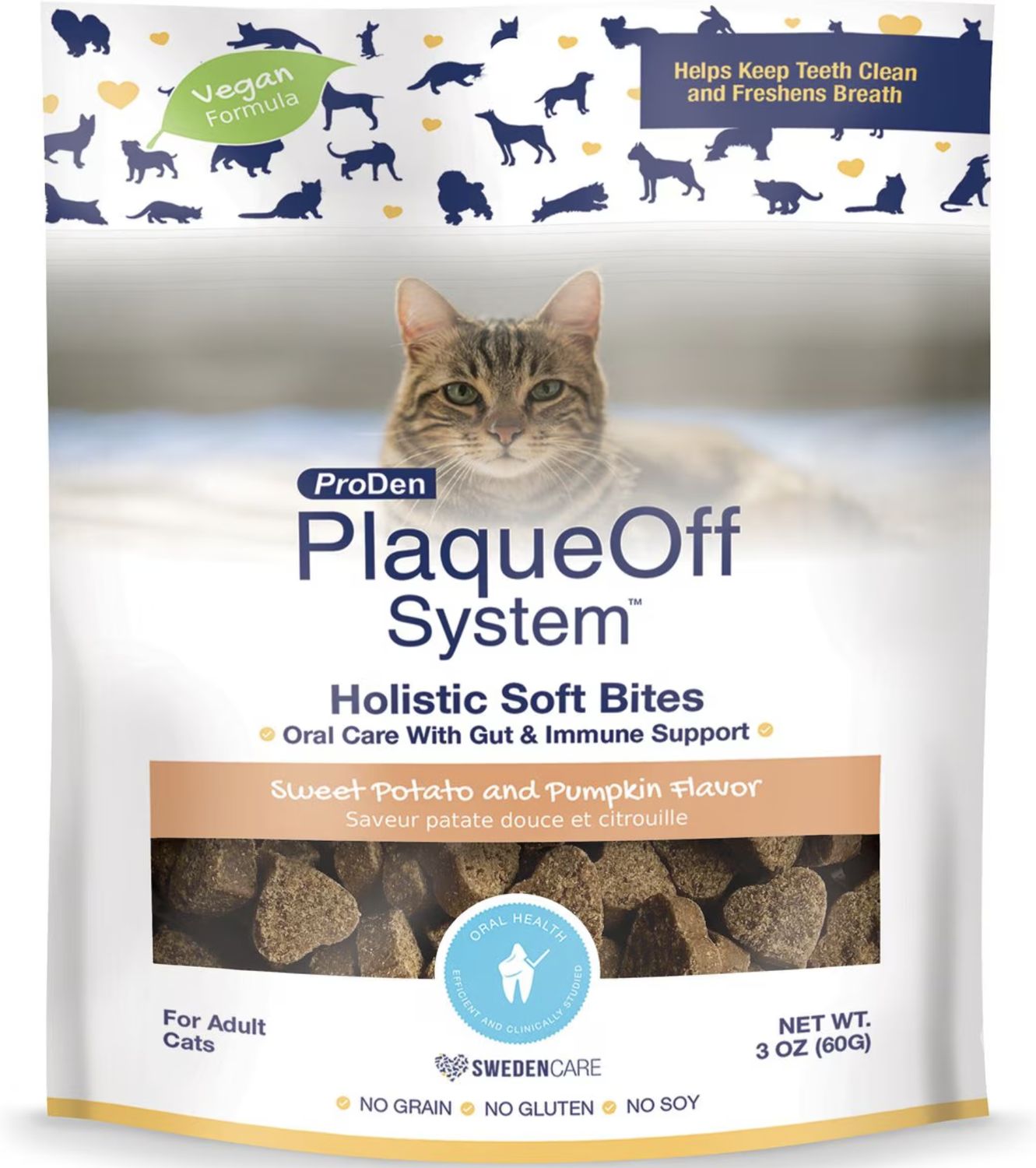 ProDen PlaqueOff Cat Soft Bites Sweet Potato &amp; Pumpkin 3oz
