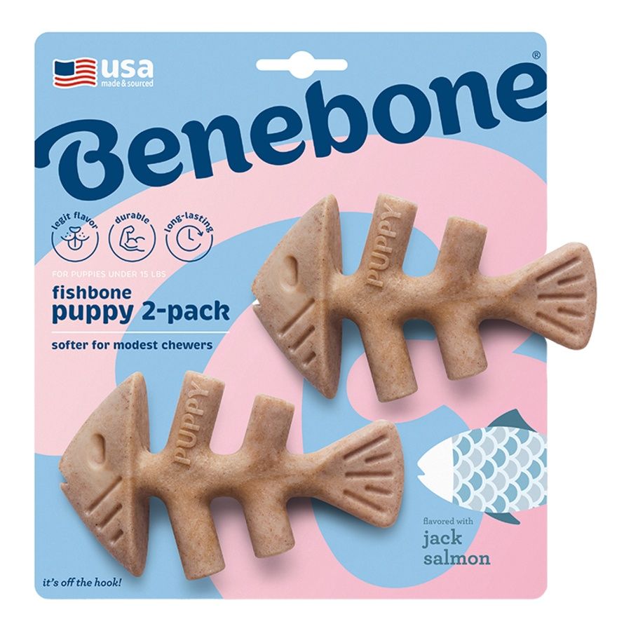 Benebone Dog Puppy Fishbone 2-Pack