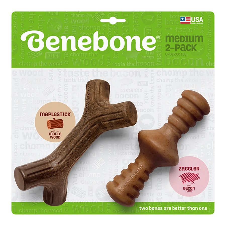Benebone Dog Maplestick Zaggler Medium 2-Pack