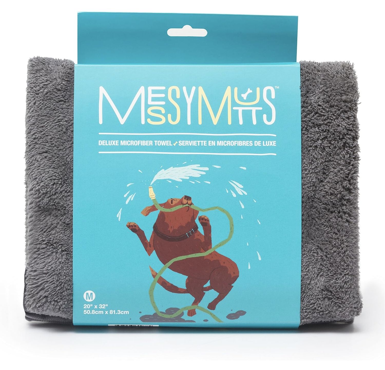 Messy Mutts Dog Microfiber Ultra Soft Towel with Hand Pockets Medium