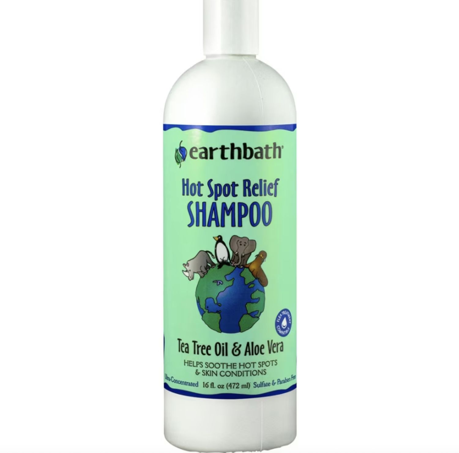 Earthbath Hot Spot Relief Pet Shampoo Tea Tree &amp; Aloe 16oz
