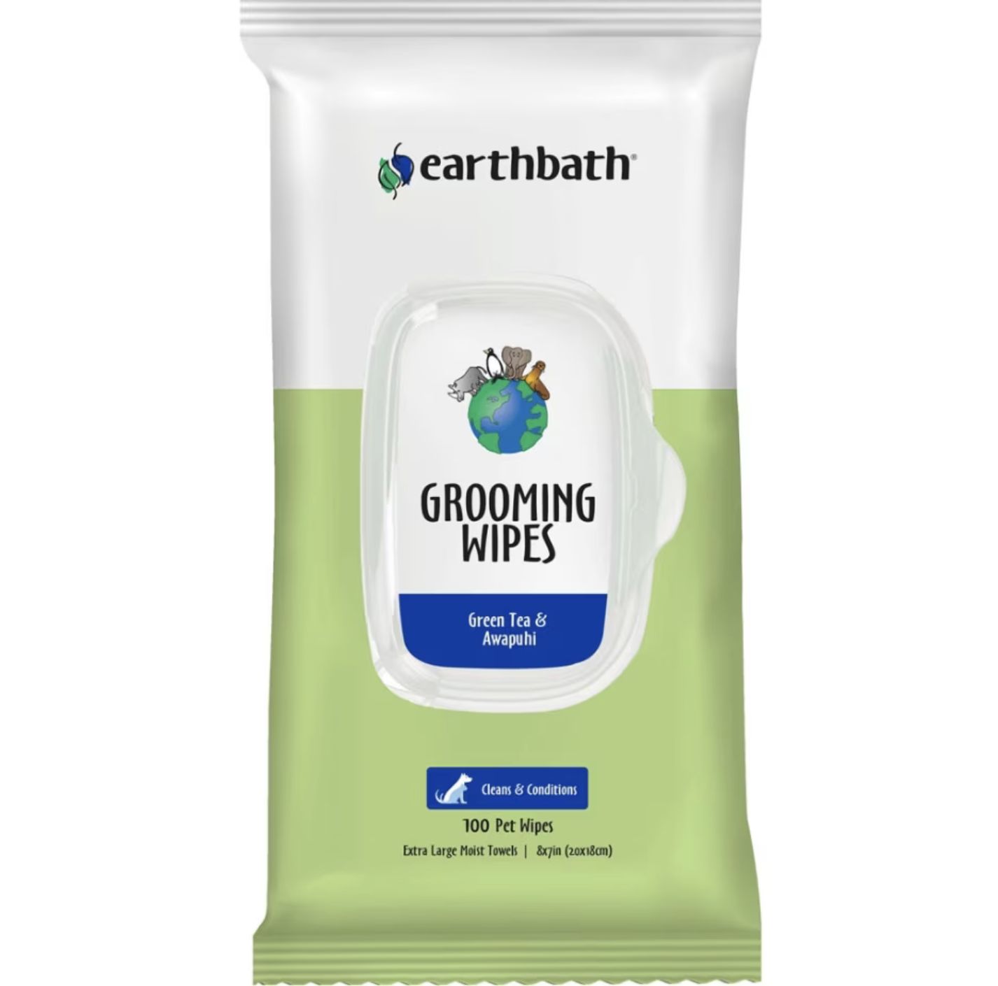 Earthbath Grooming Wipes Green Tea &amp; Awapuhi 100ct