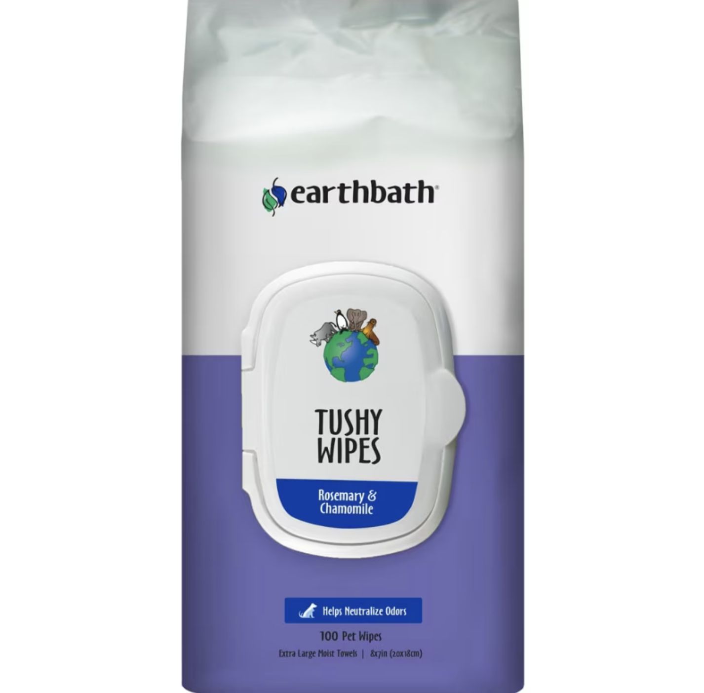 Earthbath Tushy Wipes Rosemary &amp; Chamomile 100ct