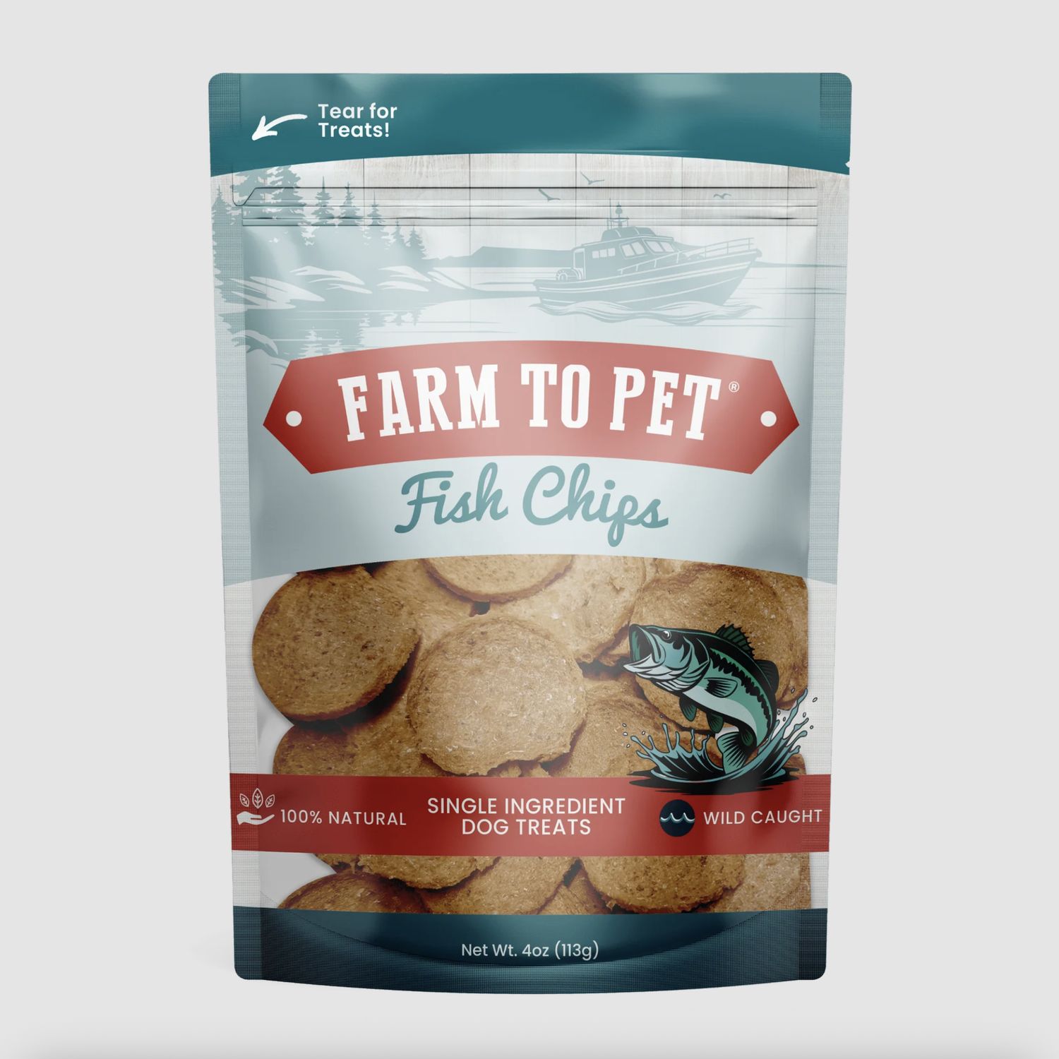 Farm to Pet Single-Ingredient Fish Chips, Size: 4oz