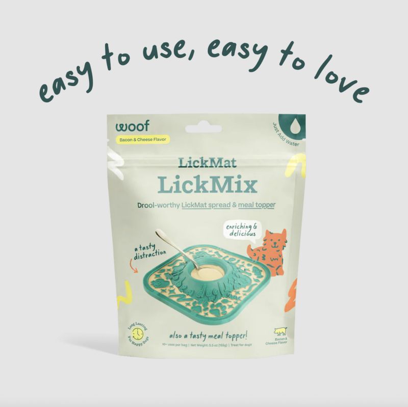 Woof Lick Mat Mix Bacon &amp; Cheese 5.5oz