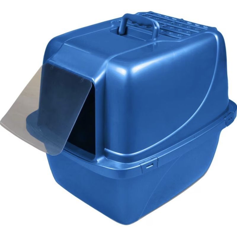 Van Ness Enclosed Cat Litter Pan Extra Giant Blue