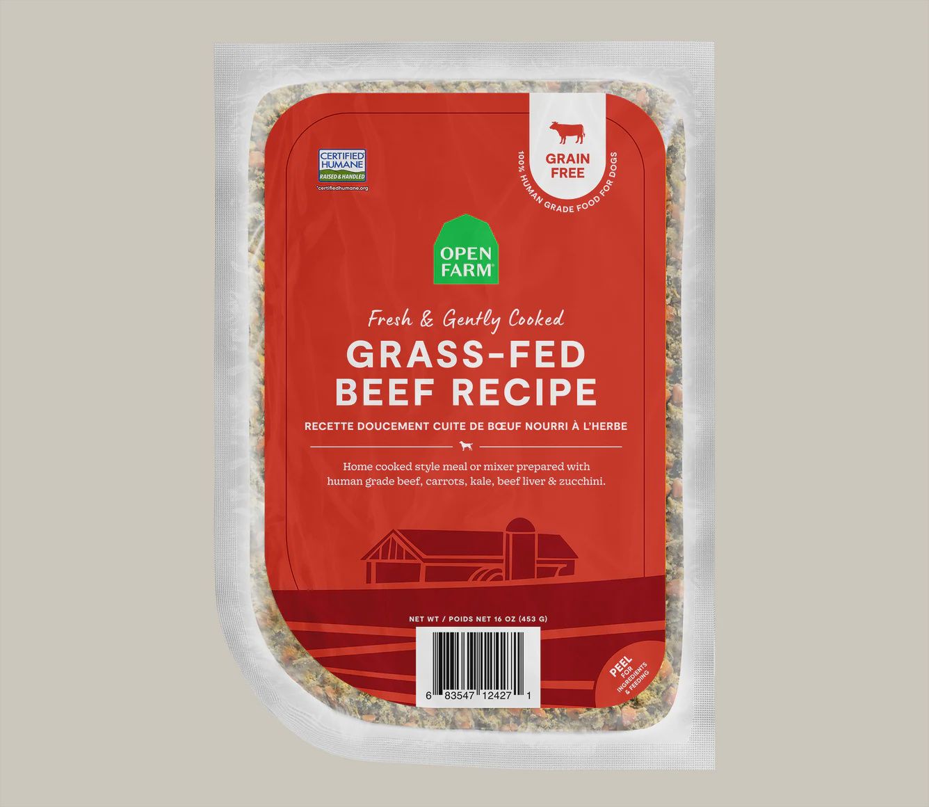 Open Farm Dog Frozen Gently Cooked Beef, Size: 8oz