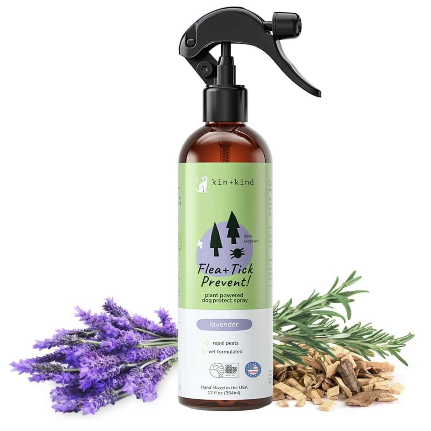 Kin+ Kind Dog Prevent Flea &amp; Tick Spray Lavender 12oz