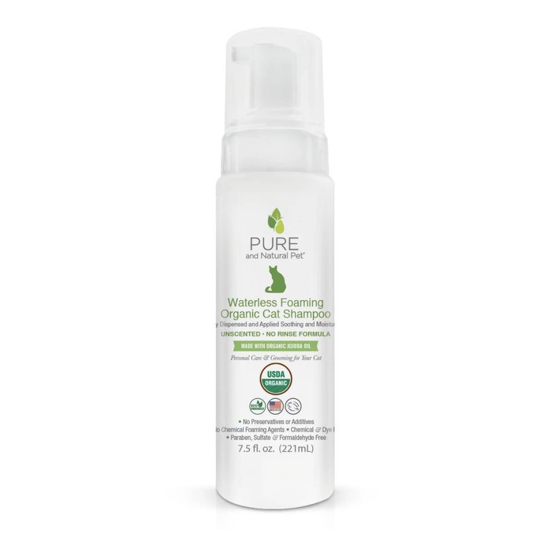 Pure and Natural Pet Shampoo Feline Organic Waterless Foaming 7.5oz