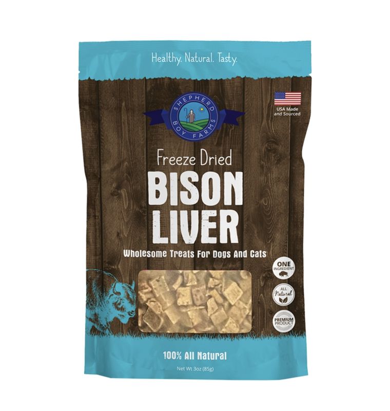 Shepherd Boy Farms Dog &amp; Cat Freeze-Dried Bison Liver 3oz