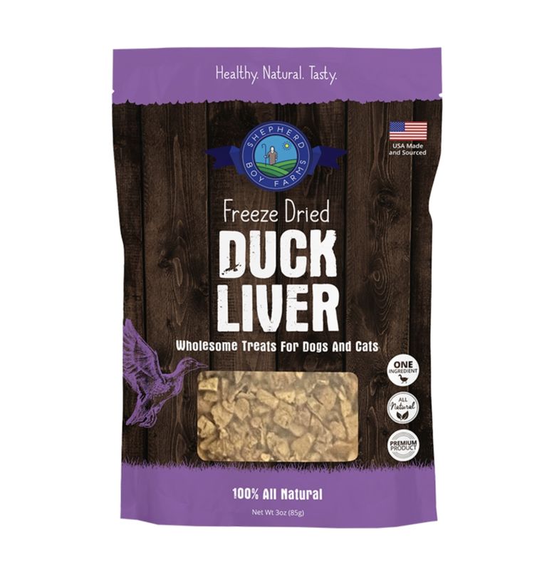 Shepherd Boy Farms Dog &amp; Cat Freeze-Dried Duck Liver 3oz