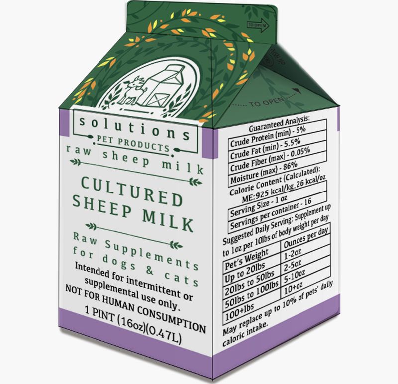 Solutions Frozen Raw Cultured Sheep Milk 16oz
