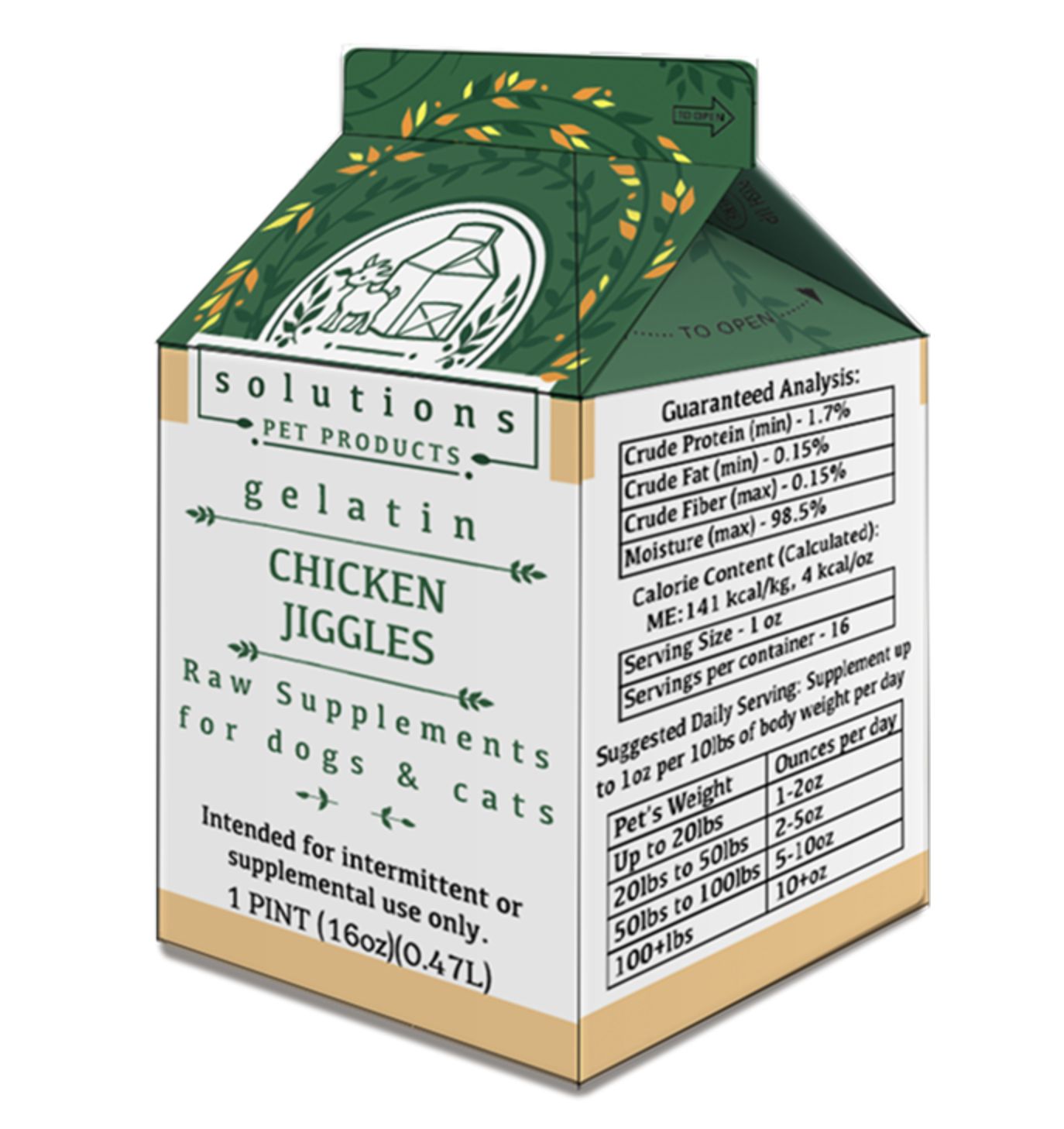 Solutions Frozen Raw Goat Milk Chicken Jiggles 16oz