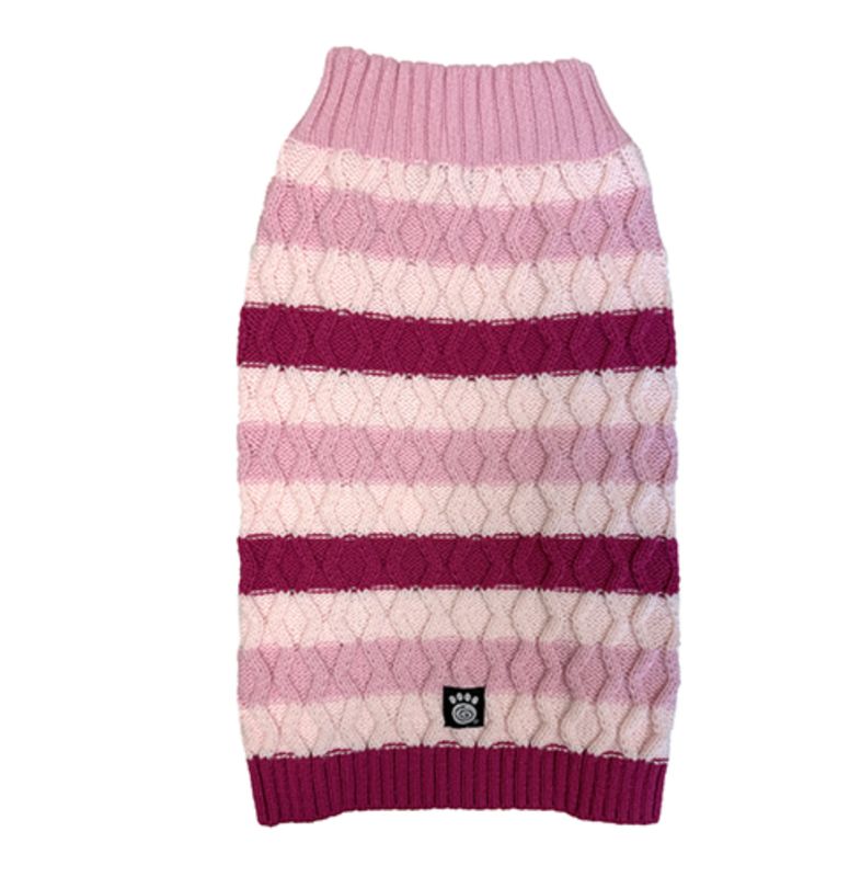 Petrageous Striped Crewneck Sweater Pink