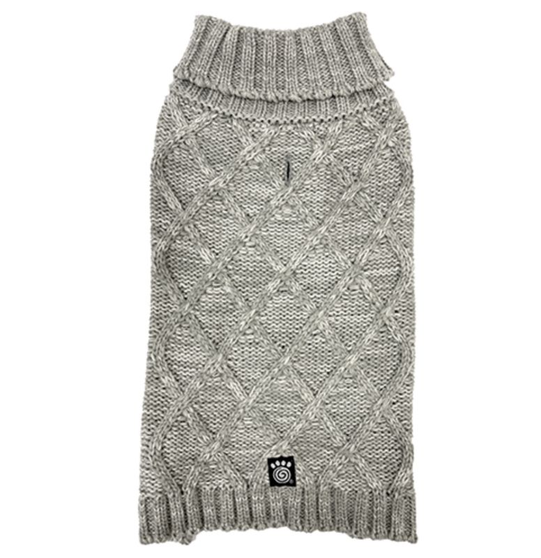 Petrageous Crisscross Turtleneck Sweater Gray