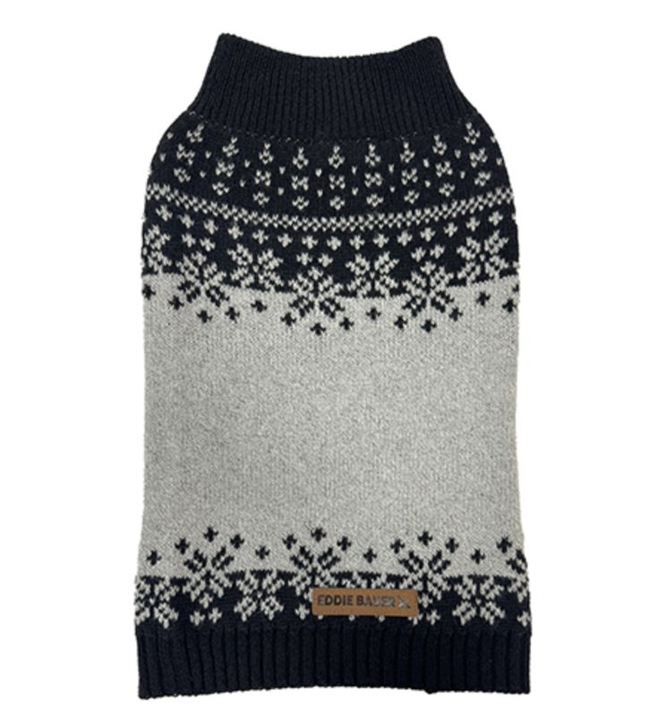 Petrageous Eddie Bauer Whitman Fair Isle Sweater Gray/Black