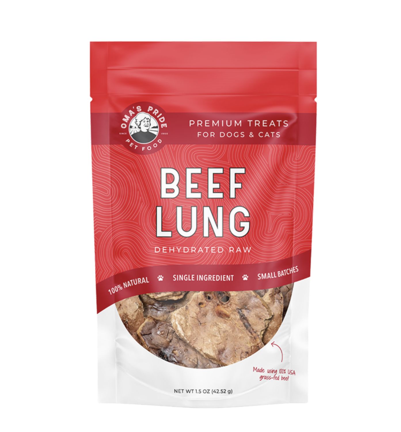 Oma&#39;s Pride Dog &amp; Cat Freeze Dried Beef Organ Treats 1.5oz