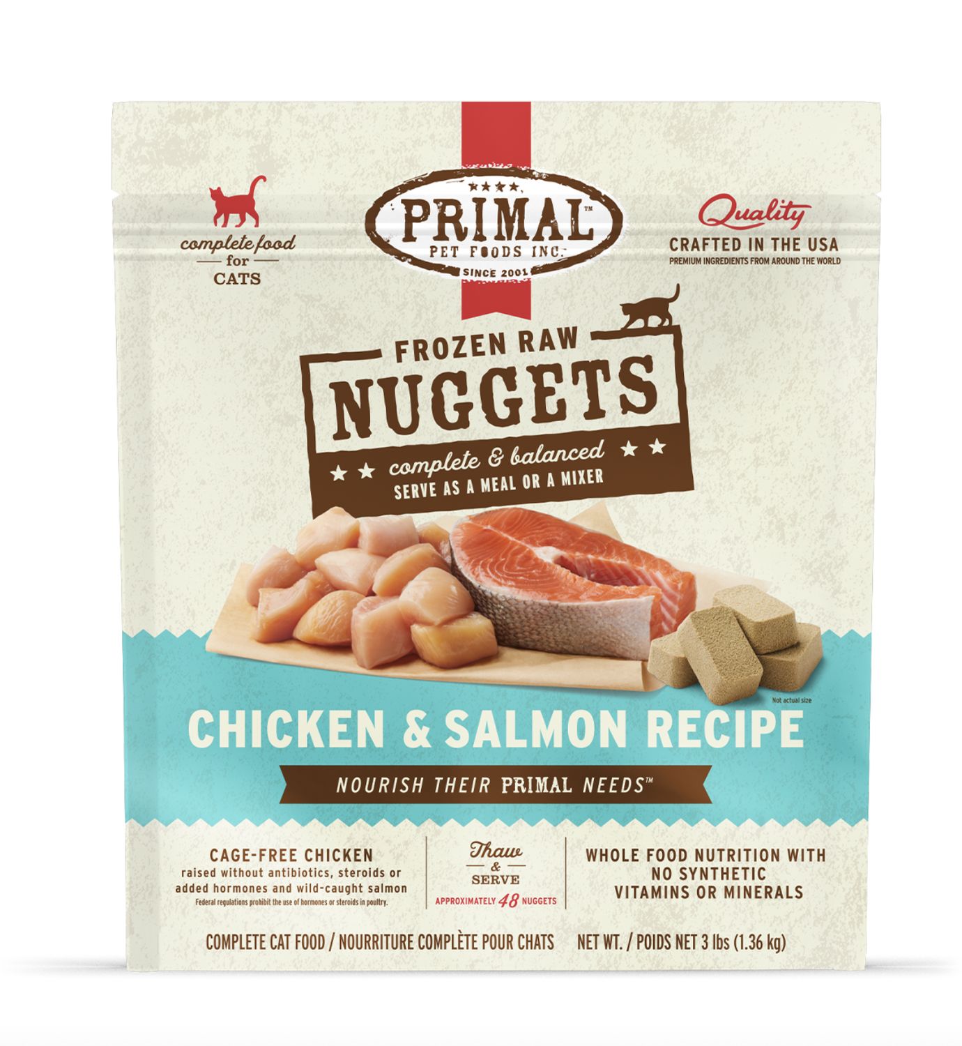 Primal Cat Frozen Raw Chicken and Salmon 3lb