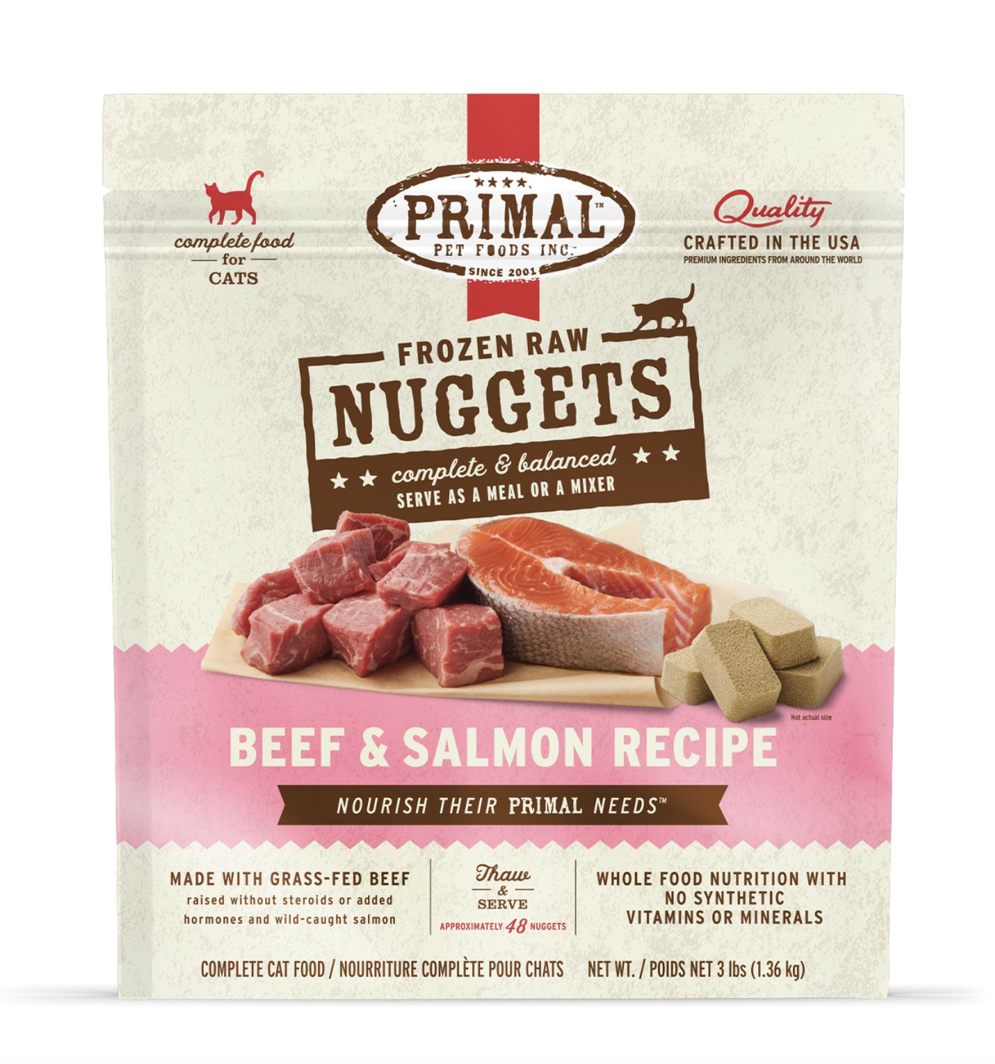 Primal Cat Frozen Raw Beef and Salmon 3lb