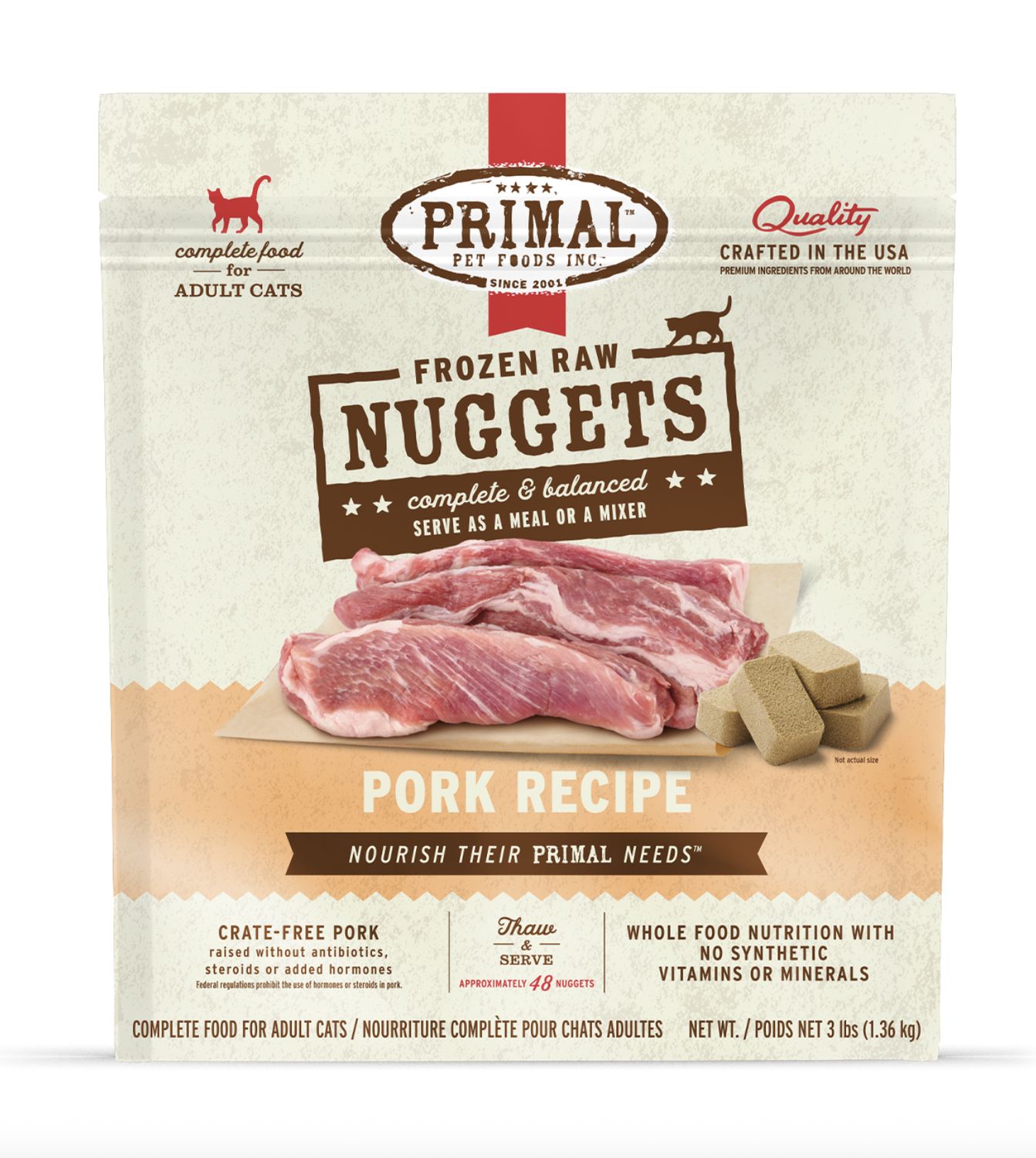 Primal Cat Frozen Raw Pork 3lb