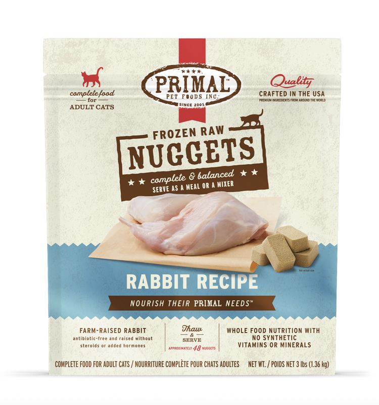 Primal Cat Frozen Raw Rabbit 3lb