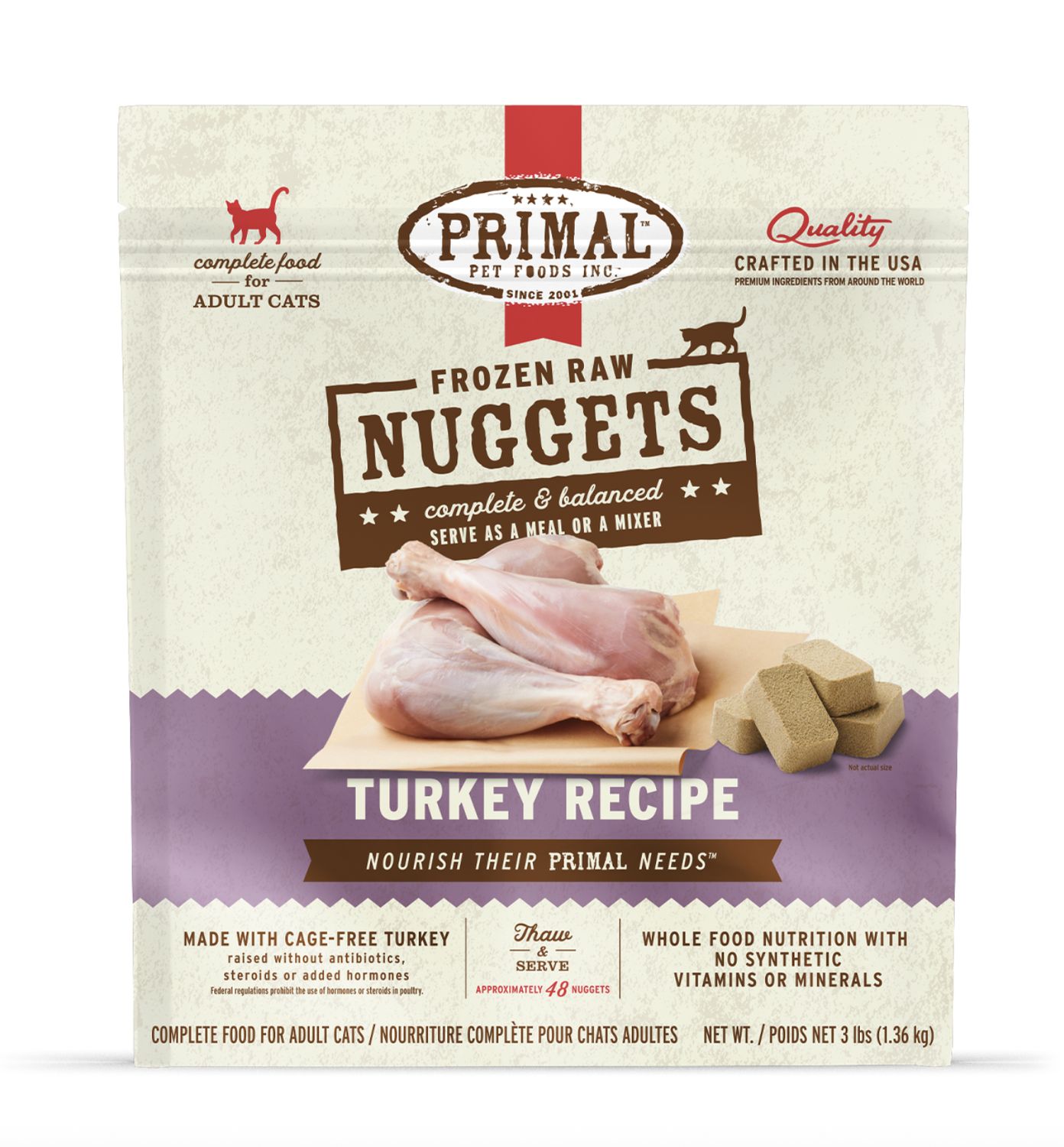 Primal Cat Frozen Raw Turkey 3lb