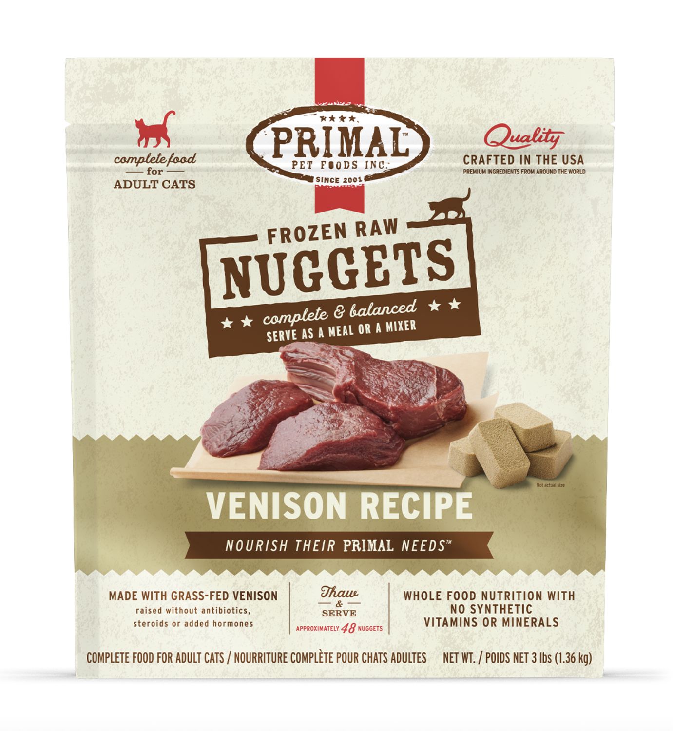 Primal Cat Frozen Raw Venison 3lb