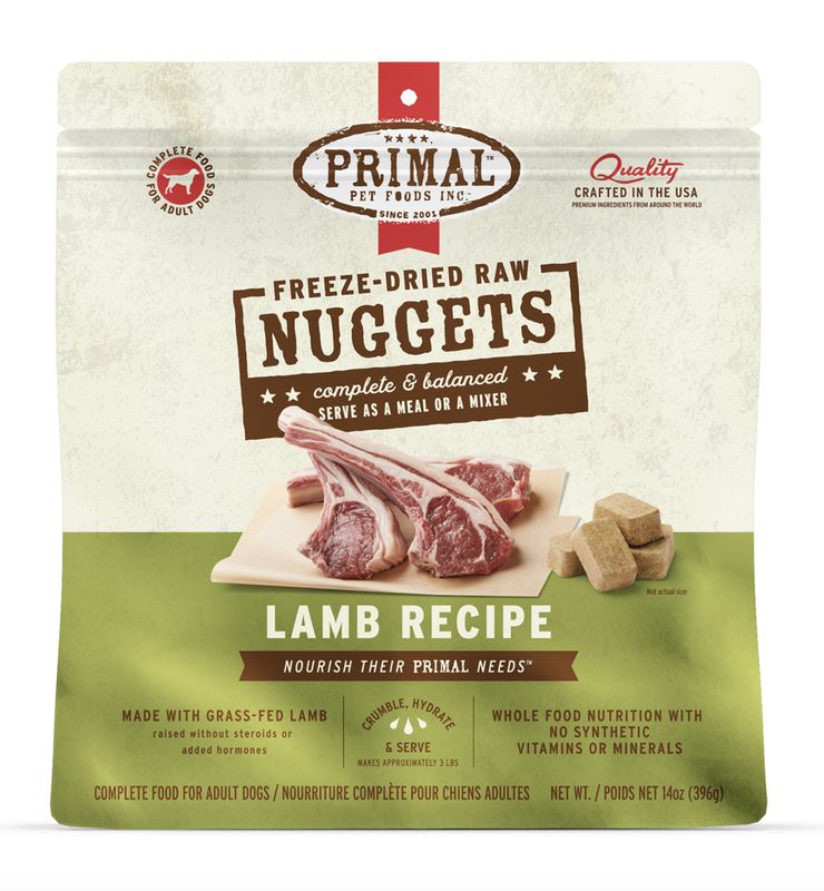 Primal Dog Freeze Dried Nuggets Lamb 14oz