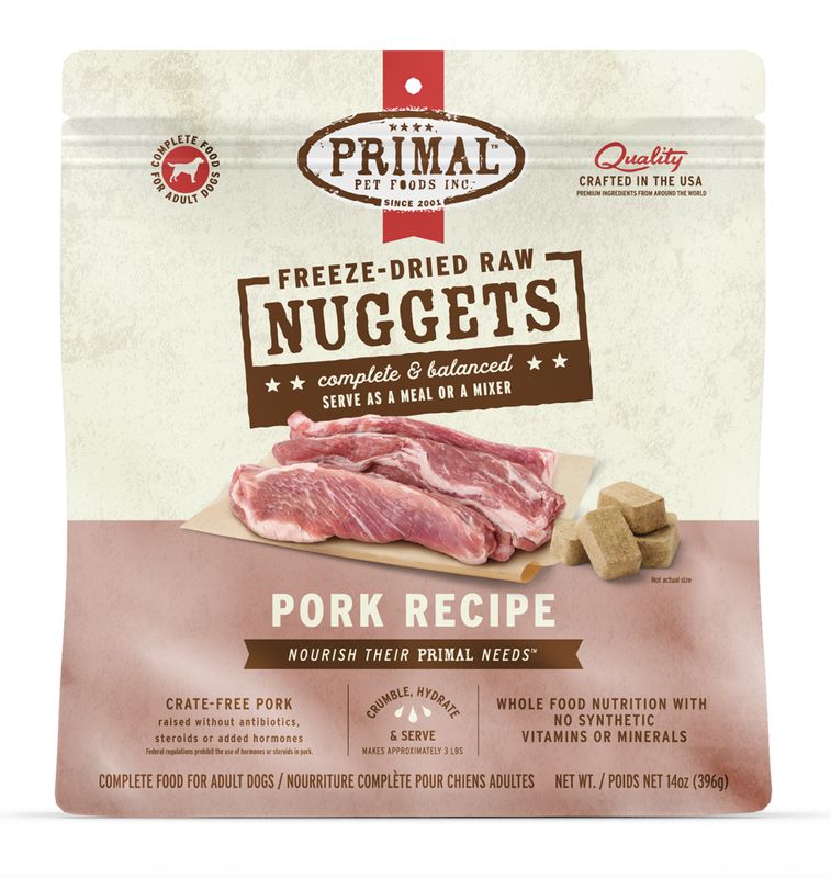 Primal Dog Freeze Dried Nuggets Pork 14oz