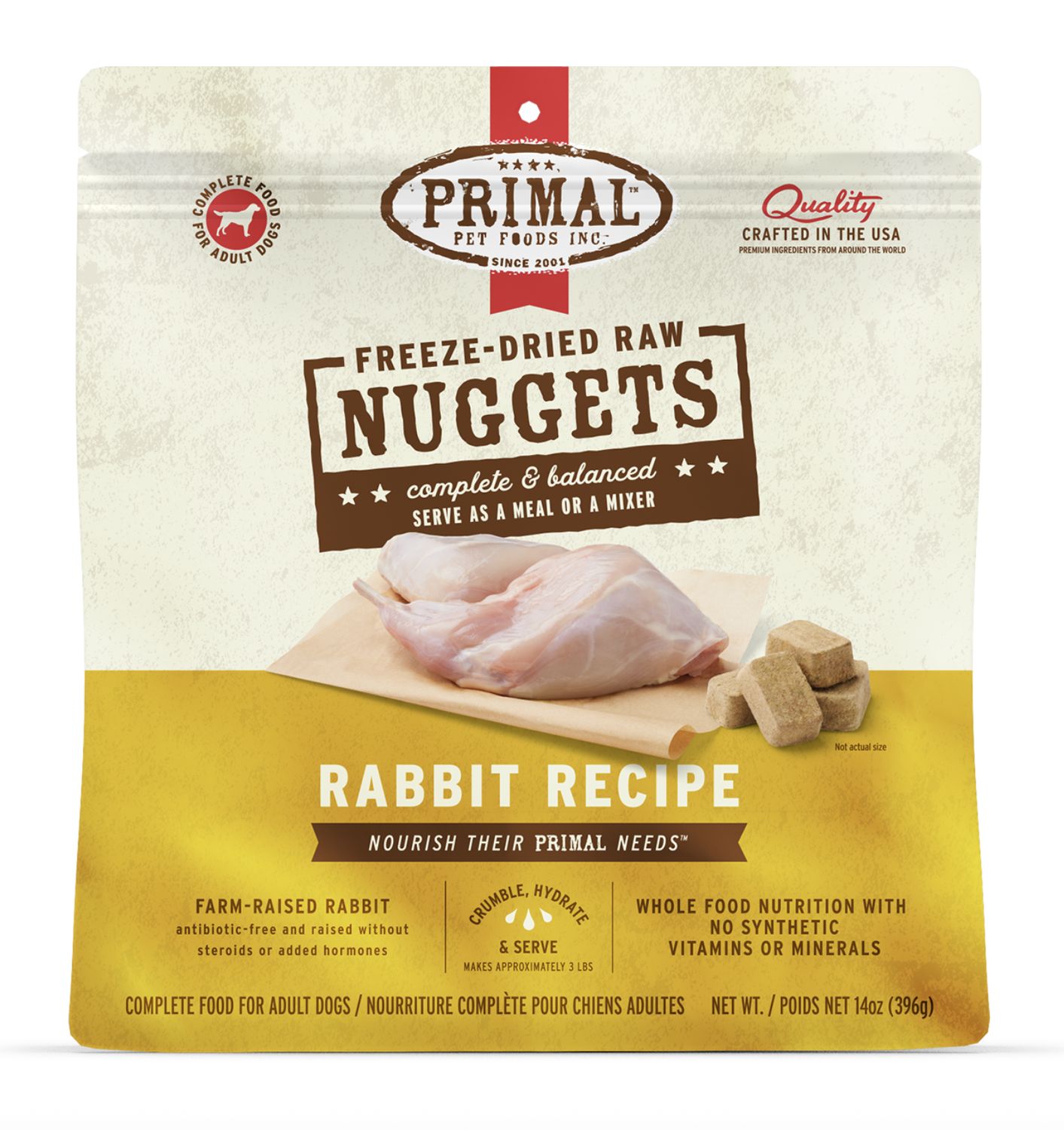 Primal Dog Freeze Dried Nuggets Rabbit 14oz