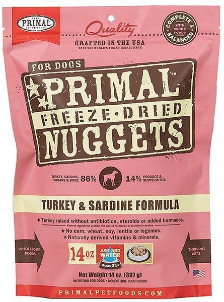 Primal Dog Freeze Dried Nuggets Turkey &amp; Sardine 14oz