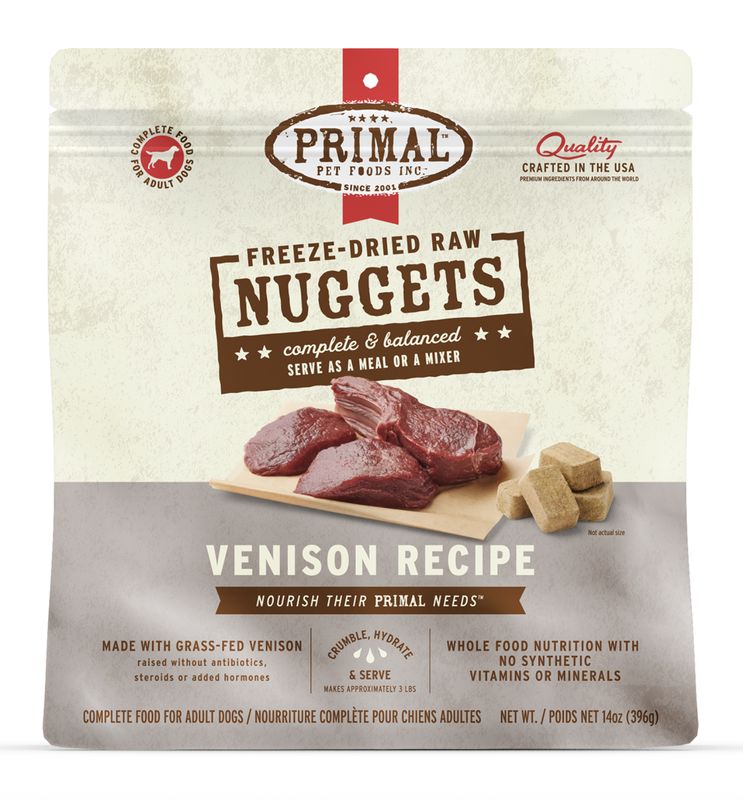 Primal Dog Freeze Dried Nuggets Venison 14oz