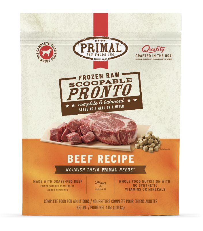 Primal Dog Frozen Pronto Raw Beef 4lb