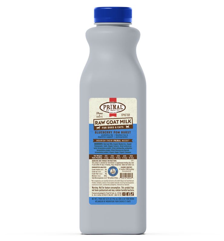 Primal Frozen Raw Goat Milk Blueberry Pom Burst