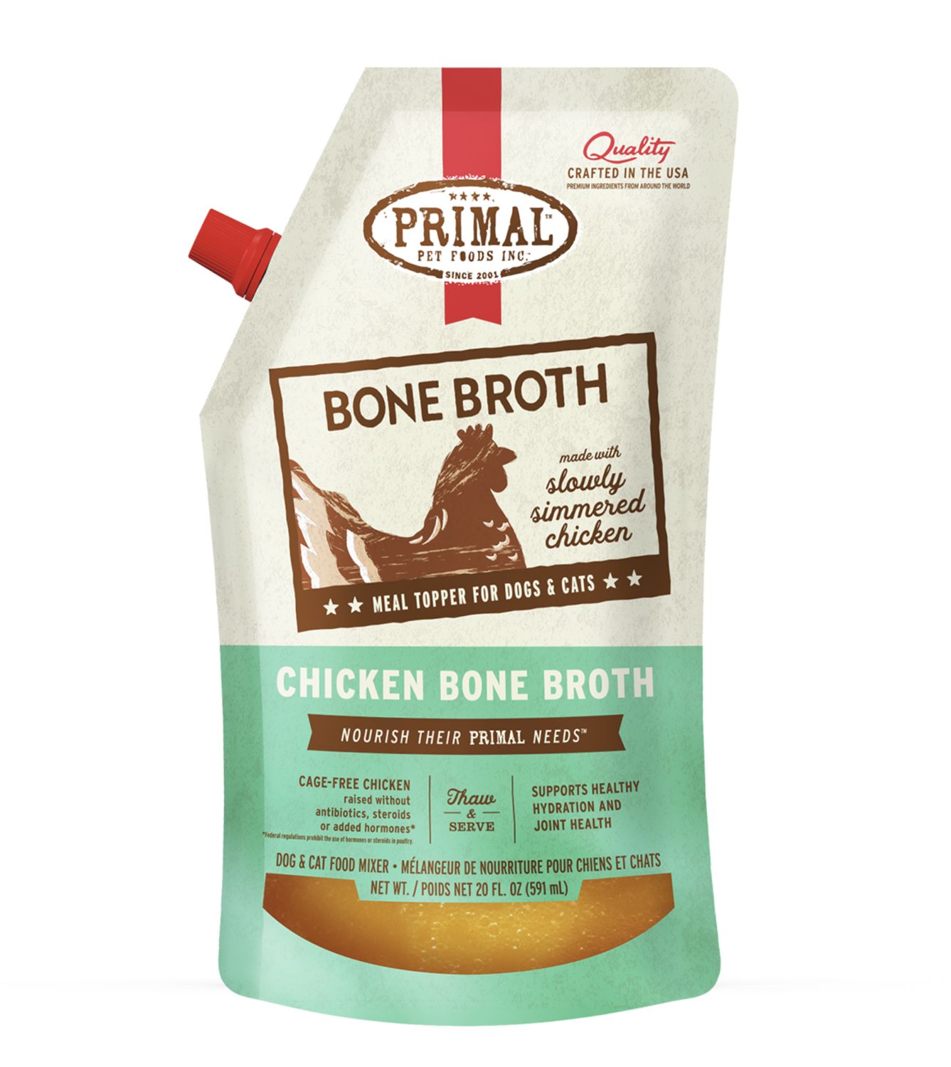 Primal Frozen Bone Broth Chicken, Size: 16oz