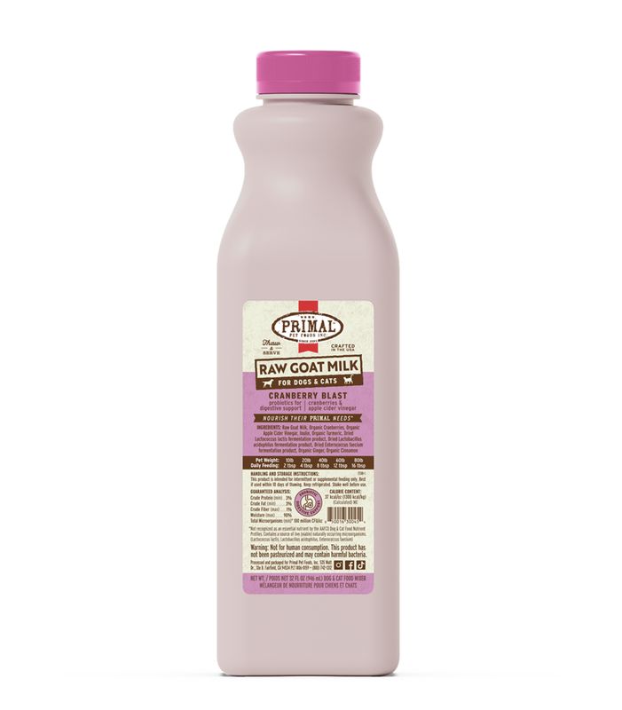 Primal Frozen Raw Goat Milk Cranberry Blast