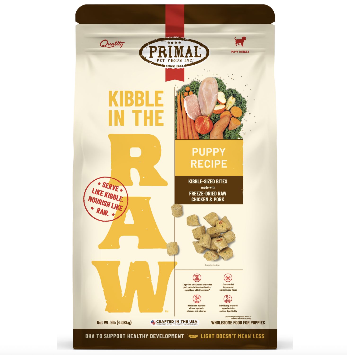 Primal Dog Freeze-Dried Kibble In The Raw Puppy, Size: 1.5lb