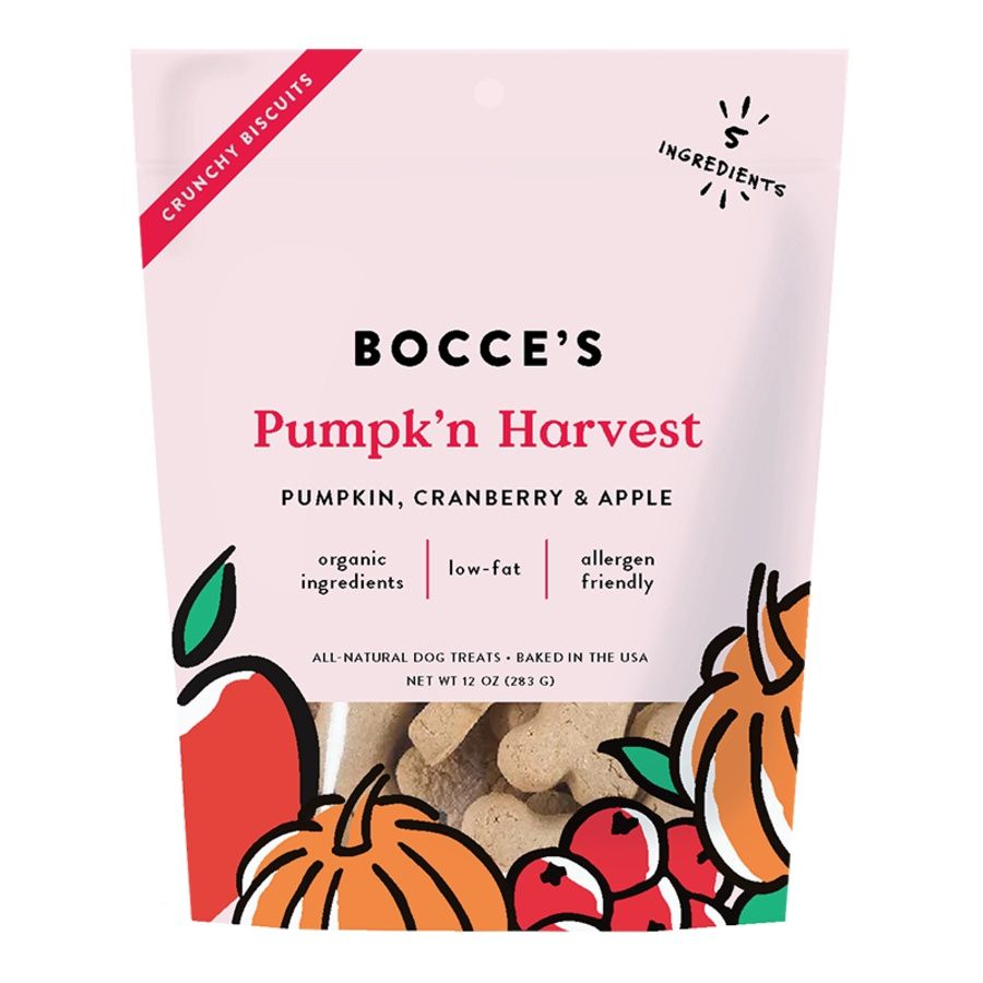 Bocce&#39;s Dog Crunchy Biscuits Pumpkin Harvest 12oz