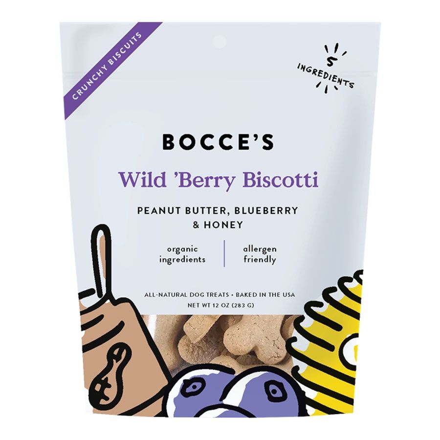 Bocce&#39;s Dog Crunchy Biscuits Wild Berry Biscotti 12oz